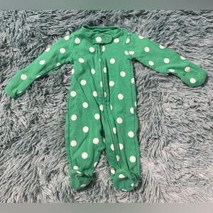 Carter's Green Polka Dot Footie